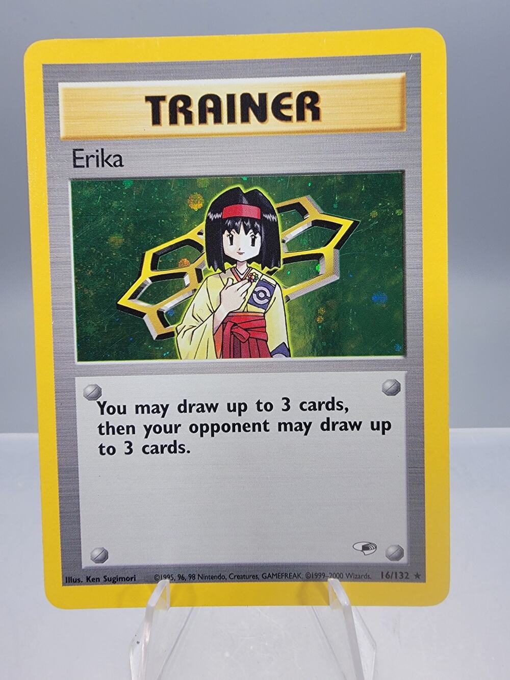Erika 16/132 Gym Heroes Unlimited Holo Rare Pokemon WOTC